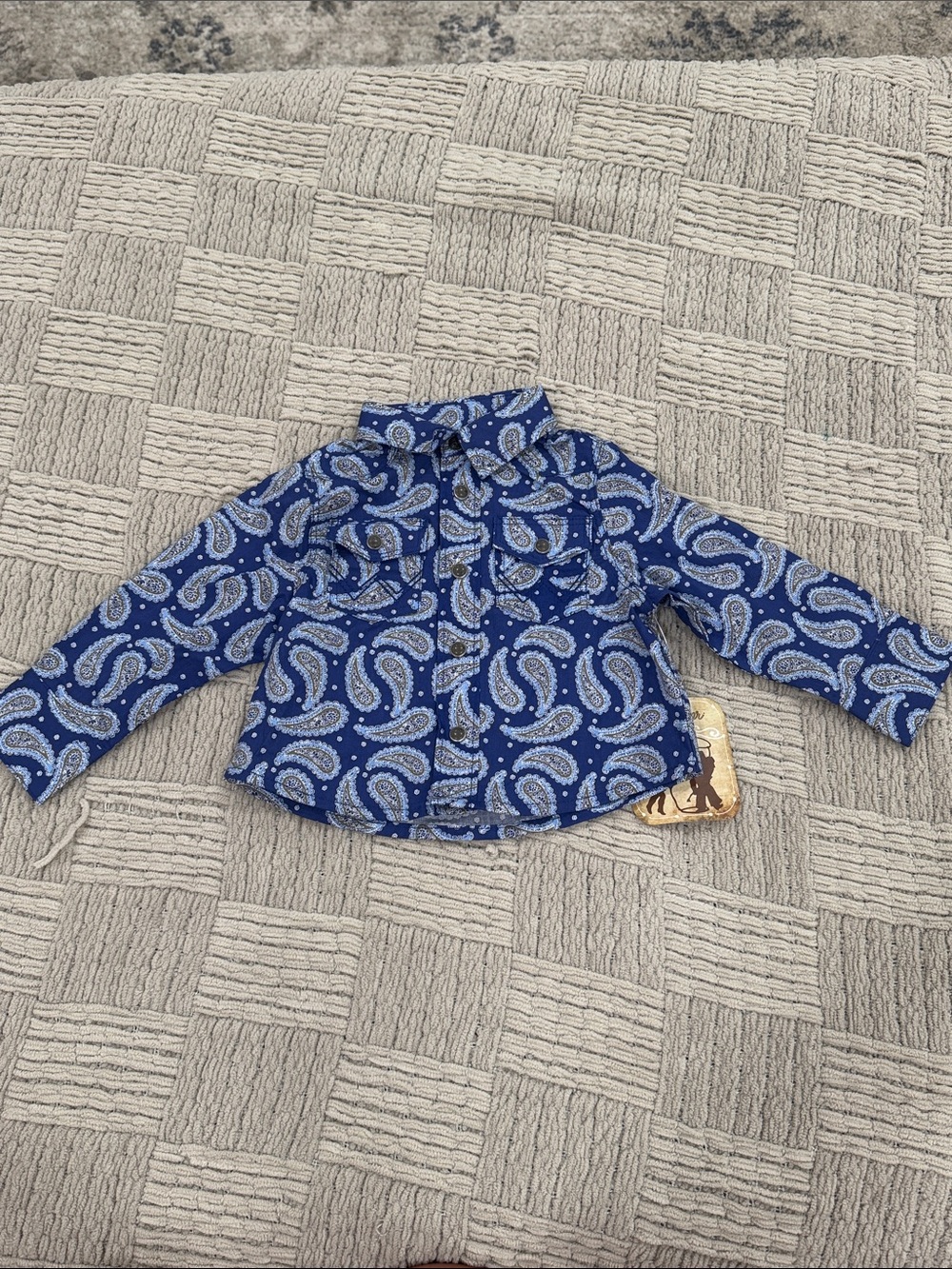 Wrangler Paisley Patterned Blue Kids Shirt
